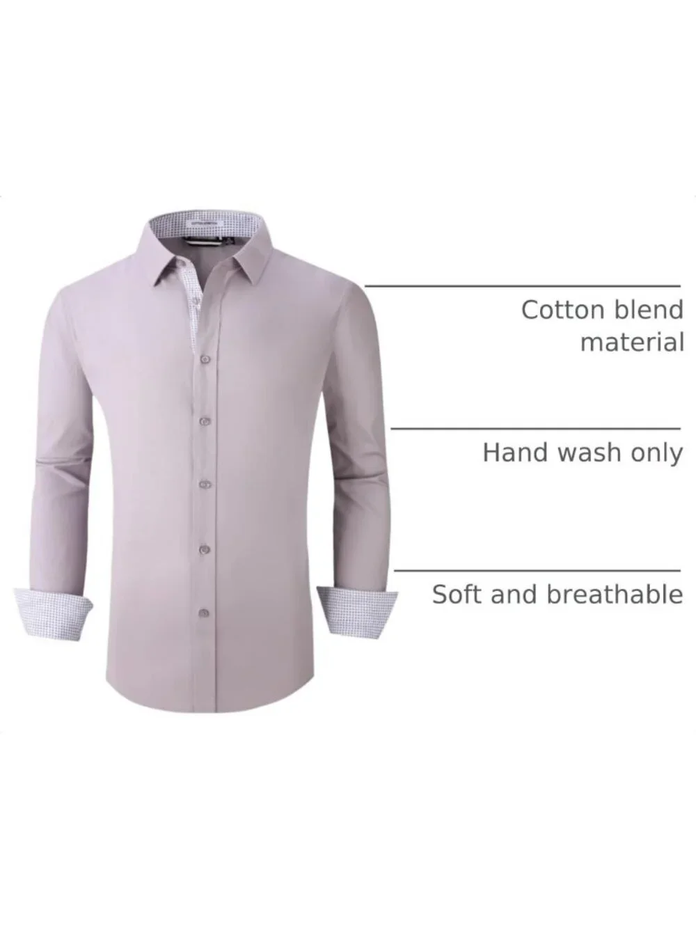 Men's Regular Fit Long Sleeve Stretch Dress Shirt - Comfortable & Stylish